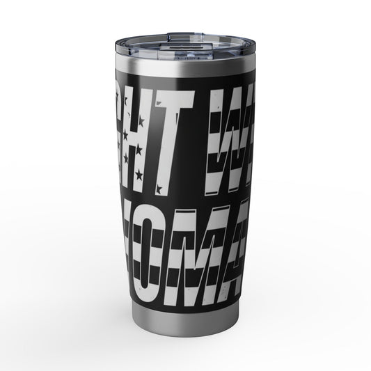 20oz Tumbler — Right Wing Woman (Black & White, American Flag Accent)