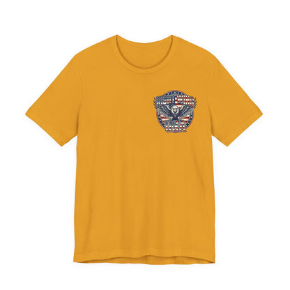 Professional Button Pusher Tee — Patriotic Eagle & Donkey Political Graphic Shirt