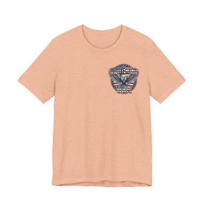 Professional Button Pusher Tee — Patriotic Eagle & Donkey Political Graphic Shirt