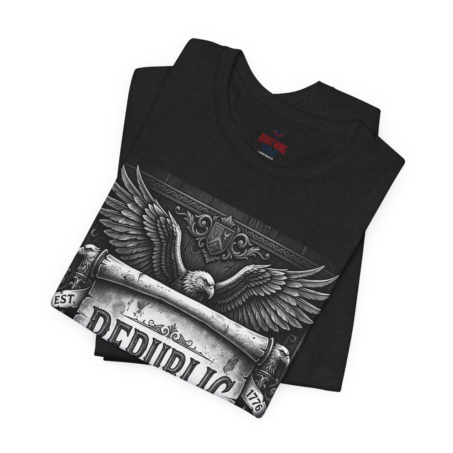 Republic Not a Democracy Graphic Tee — Patriotic Eagle Vintage T‑Shirt