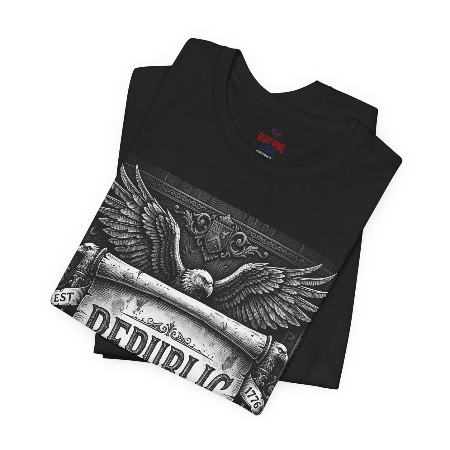 Republic Not a Democracy Graphic Tee — Patriotic Eagle Vintage T‑Shirt
