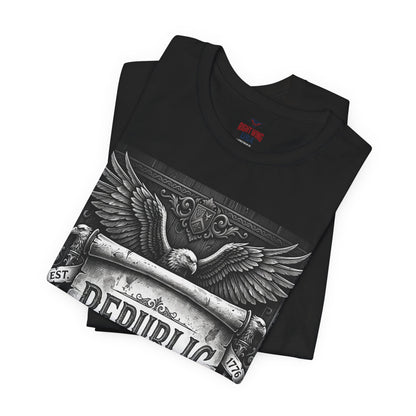 Republic Not a Democracy Graphic Tee — Patriotic Eagle Vintage T‑Shirt