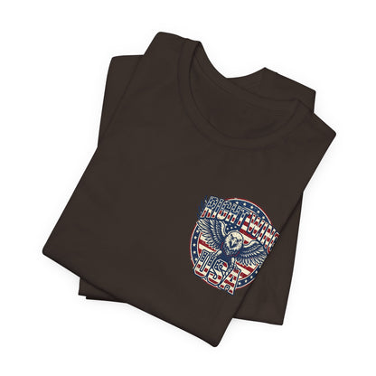Professional Button Pusher Tee — Patriotic Eagle & Donkey Political Graphic Shirt