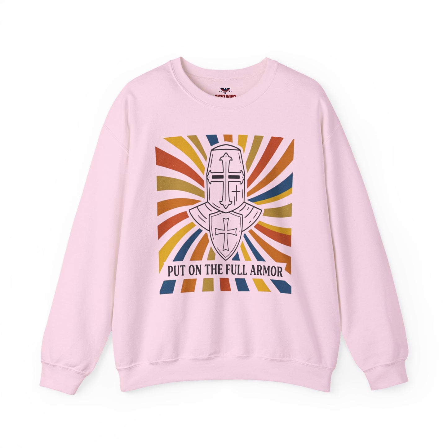 Armor of Faith Crewneck Sweatshirt — "Put On The Full Armor" Christian Graphic Pullover