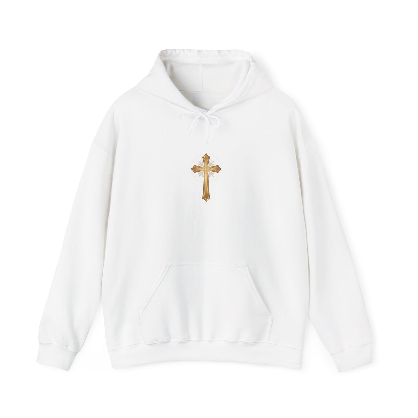 Cross Emblem Hoodie — 'HE > I' Christian Faith Pullover