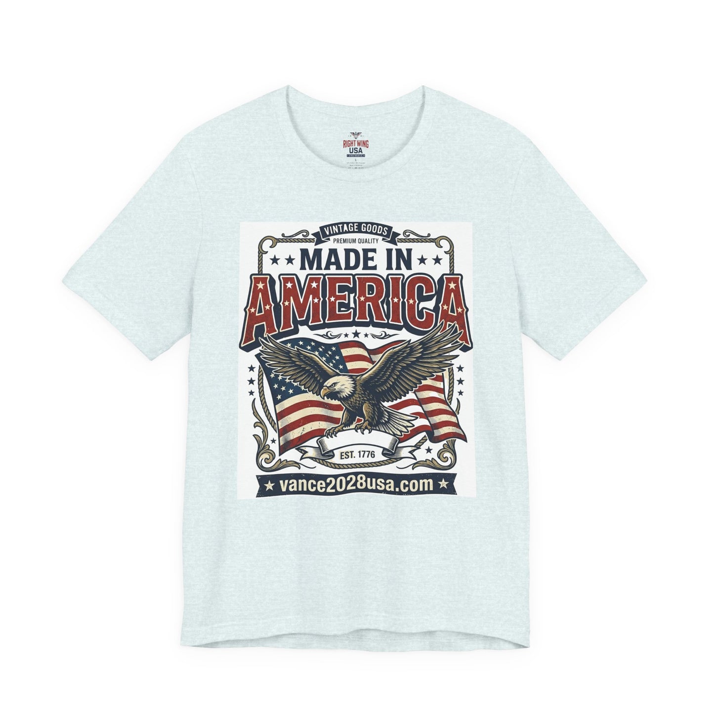 Patriotic Cotton T-Shirt – Vintage Eagle & Flag