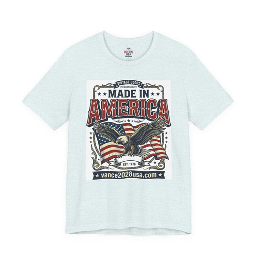 Patriotic Cotton T-Shirt – Vintage Eagle & Flag