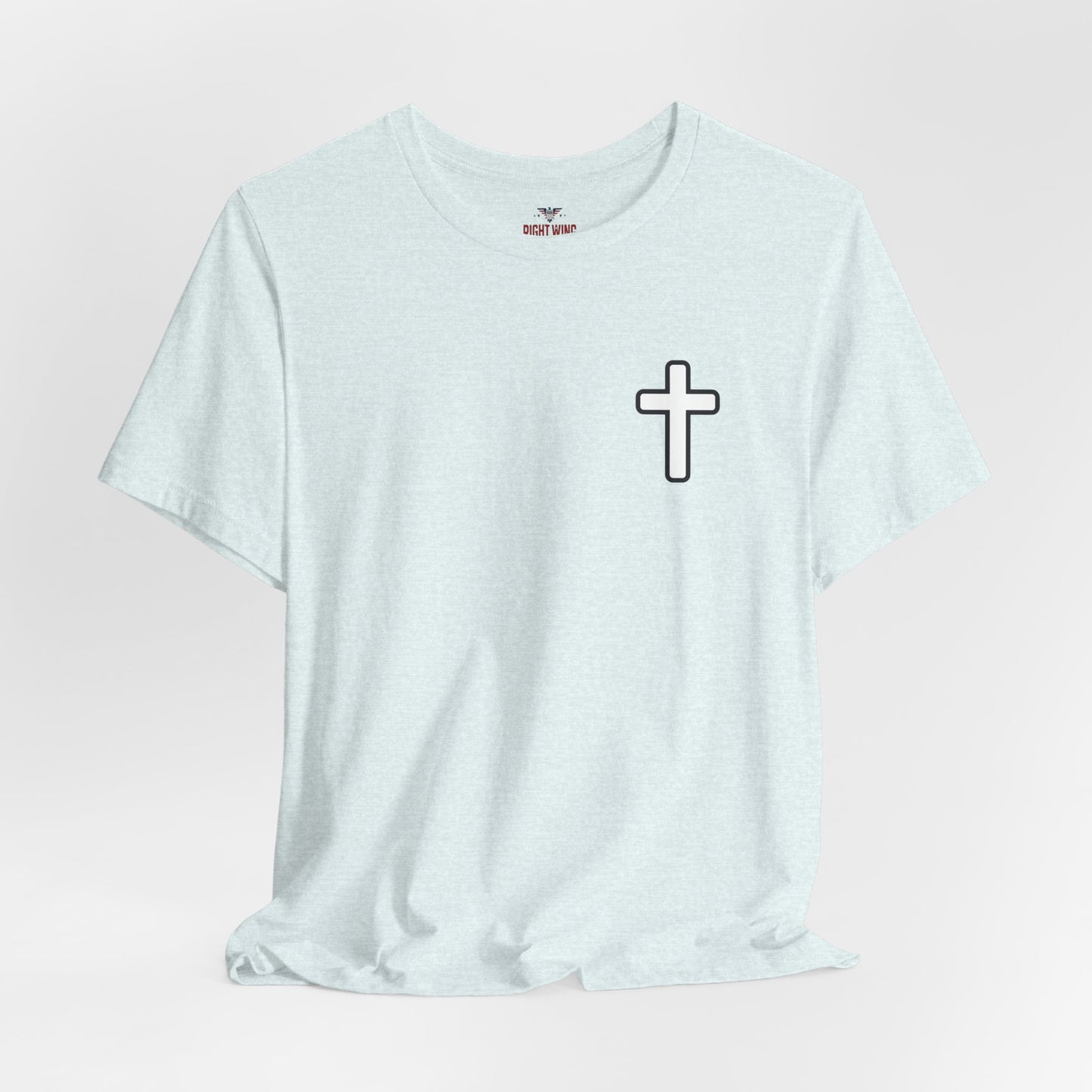 Faith Roots Family Fruits T‑Shirt — Cross Chest & Tree Back Graphic