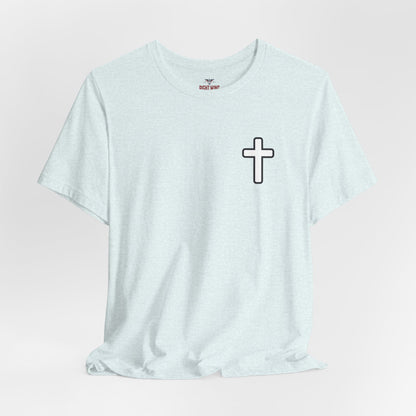 Faith Roots Family Fruits T‑Shirt — Cross Chest & Tree Back Graphic