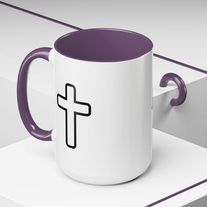Jesus Is King Accent Coffee Mug — Christian Faith Religious Coffee Cup (11/15oz)