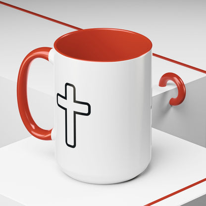 Jesus Is King Accent Coffee Mug — Christian Faith Religious Coffee Cup (11/15oz)
