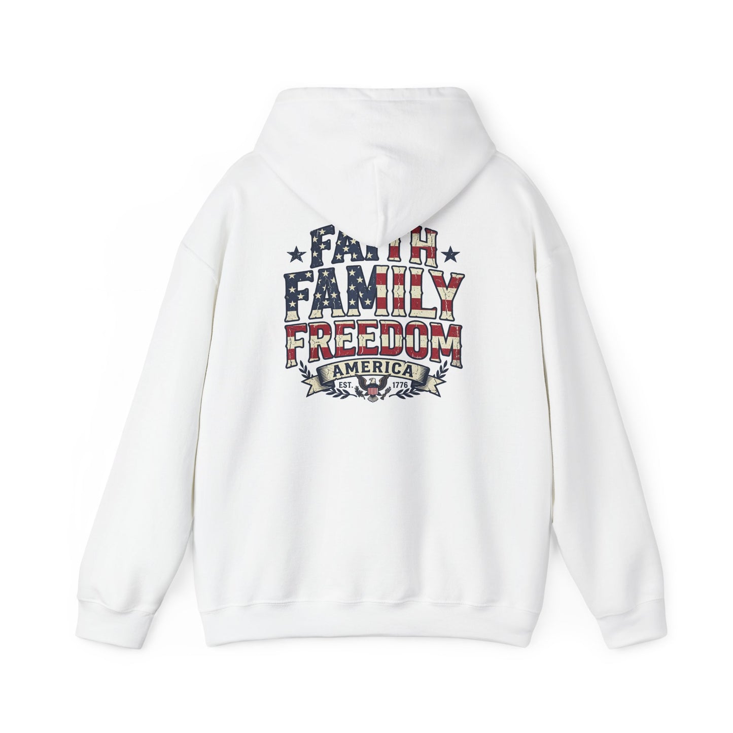 Patriotic Family Freedom Hoodie – American Flag Vintage Graphic
