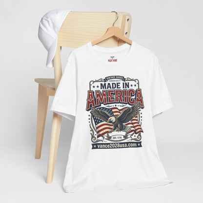 Patriotic Cotton T-Shirt – Vintage Eagle & Flag