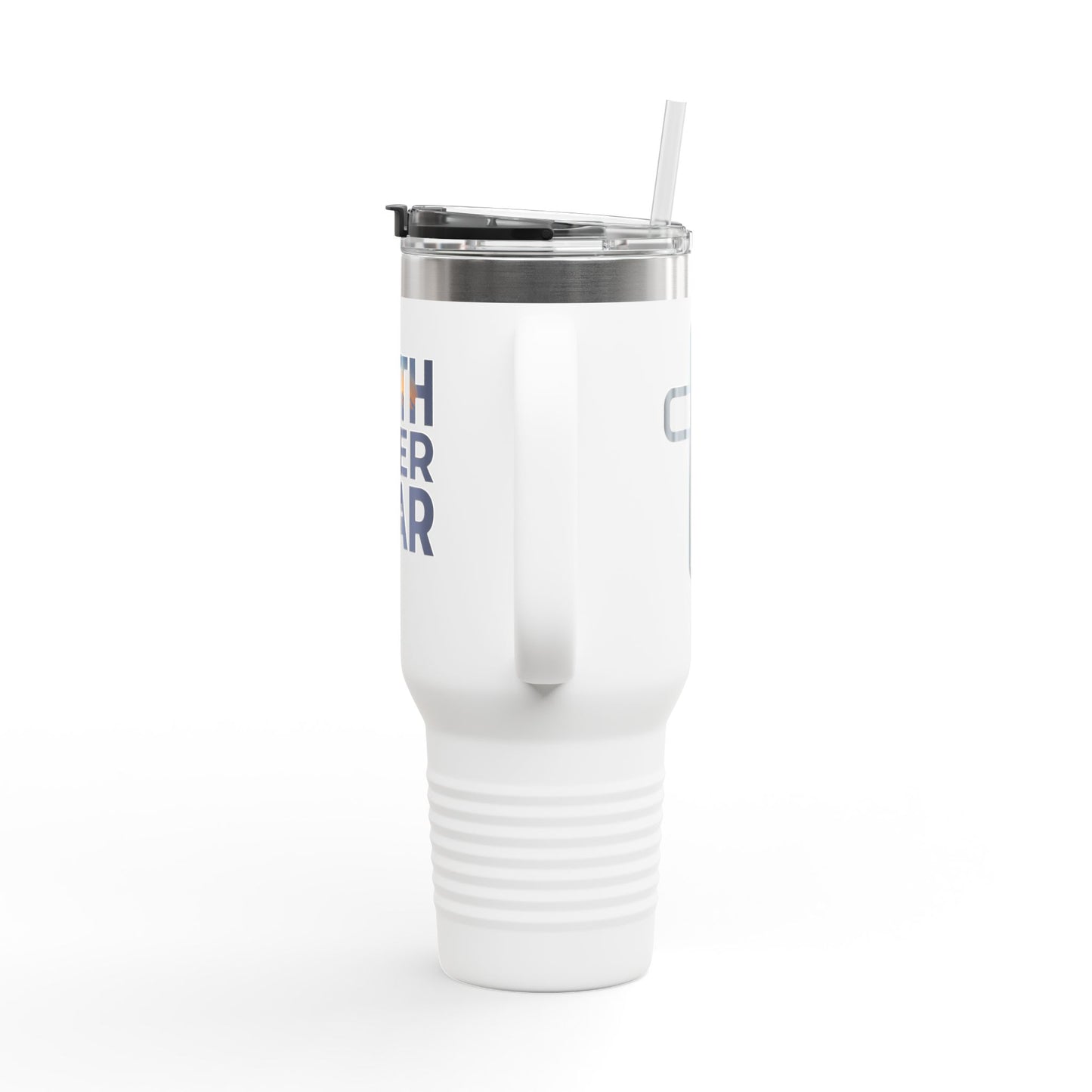 40oz Insulated Travel Mug — "Faith Over Fear" Inspirational Tumbler
