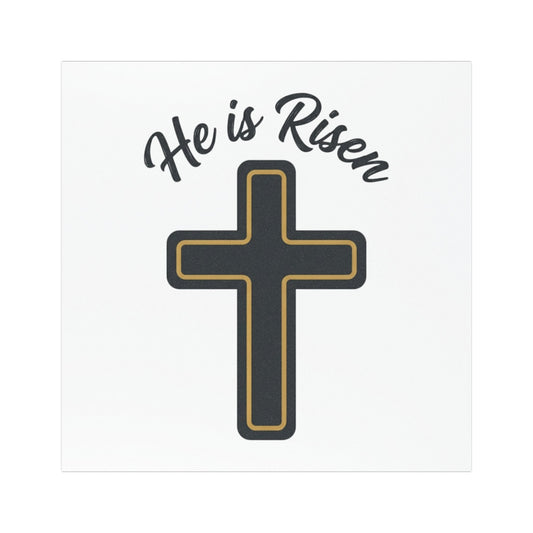 He Is Risen Cross Car Magnet — Easter Christian Faith Vehicle Sticker