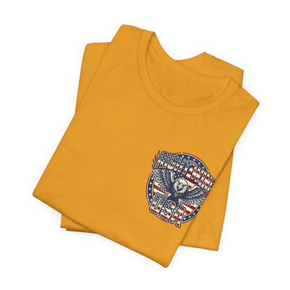 Professional Button Pusher Tee — Patriotic Eagle & Donkey Political Graphic Shirt