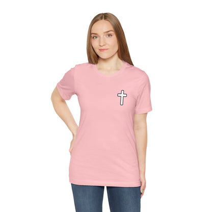 Faith Roots Family Fruits T‑Shirt — Cross Chest & Tree Back Graphic