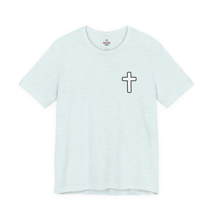 Faith Roots Family Fruits T‑Shirt — Cross Chest & Tree Back Graphic
