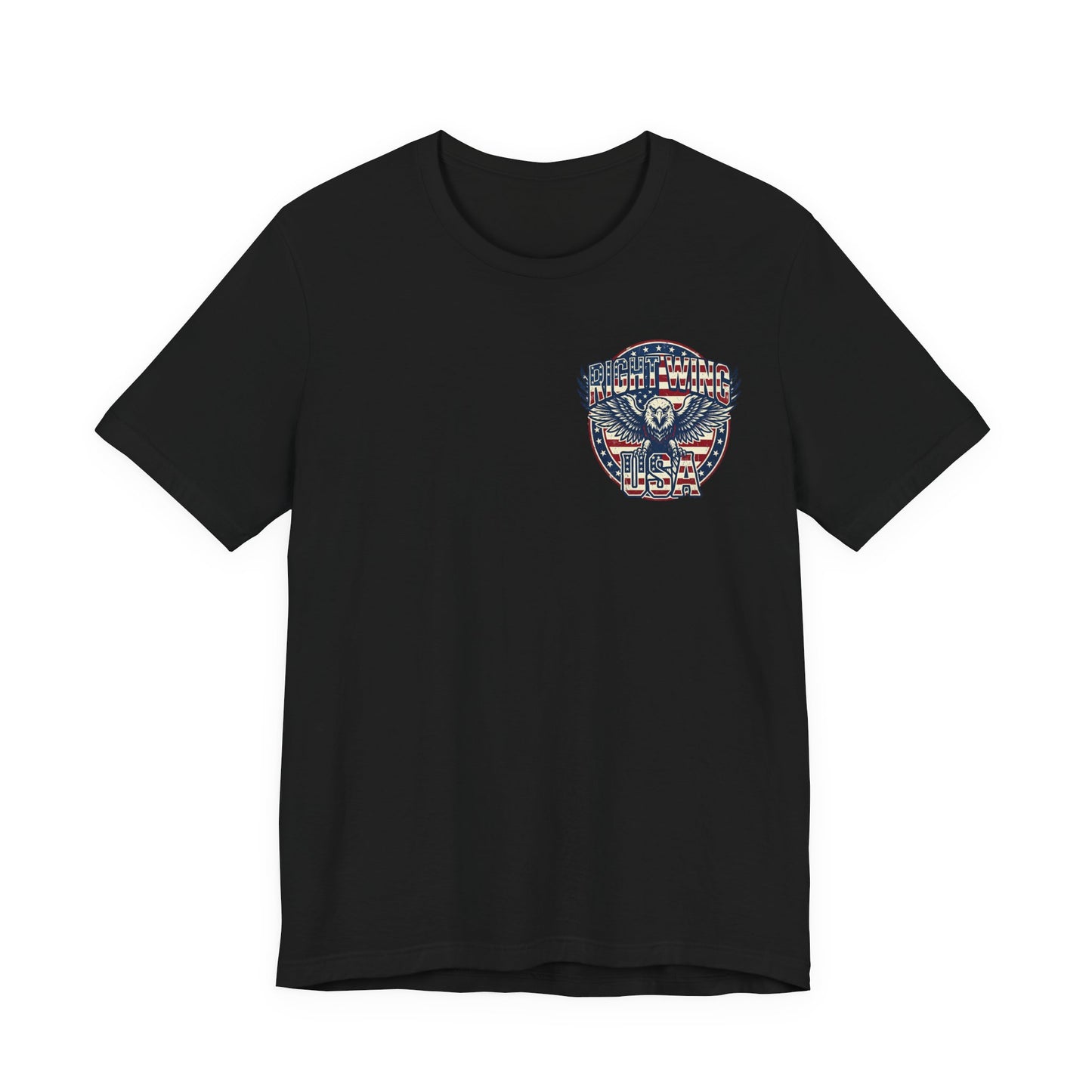 Professional Button Pusher Tee — Patriotic Eagle & Donkey Political Graphic Shirt