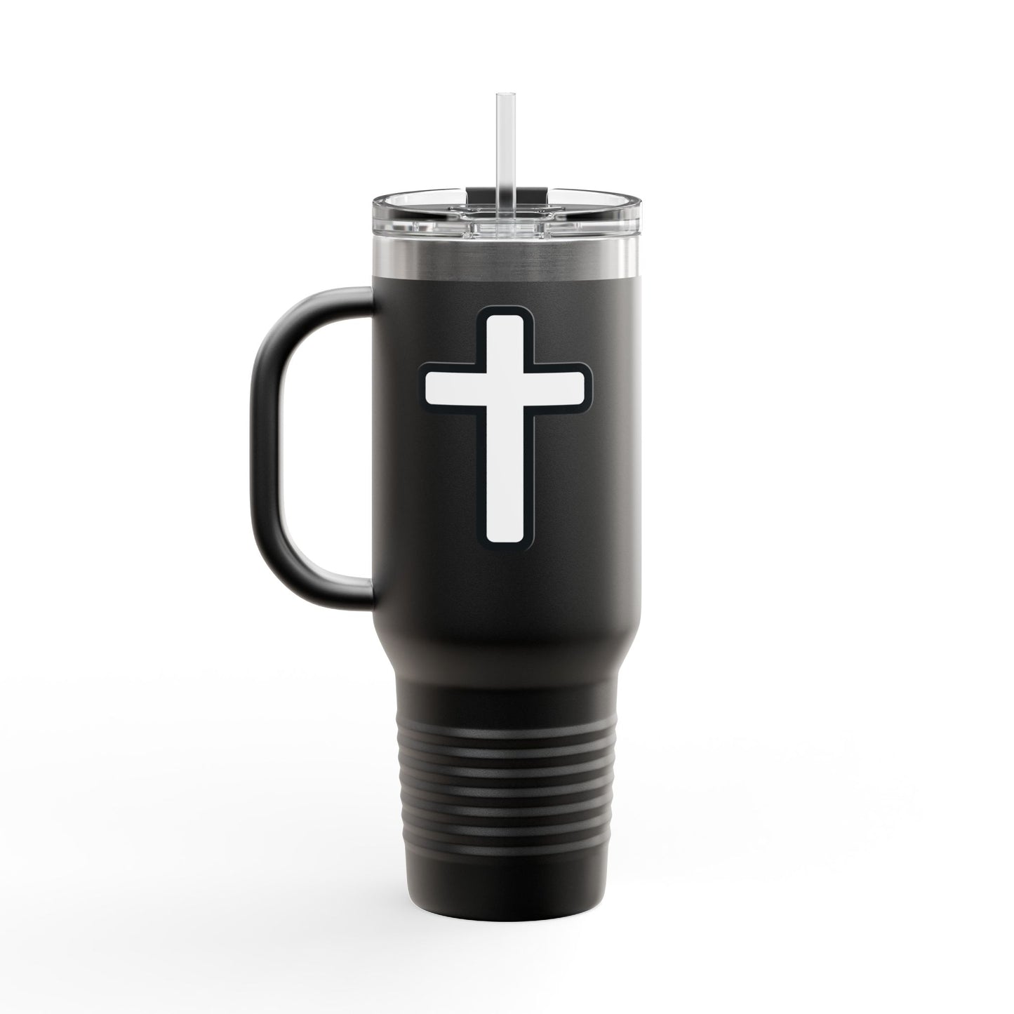 40oz Insulated Travel Mug — "Faith Over Fear" Inspirational Tumbler