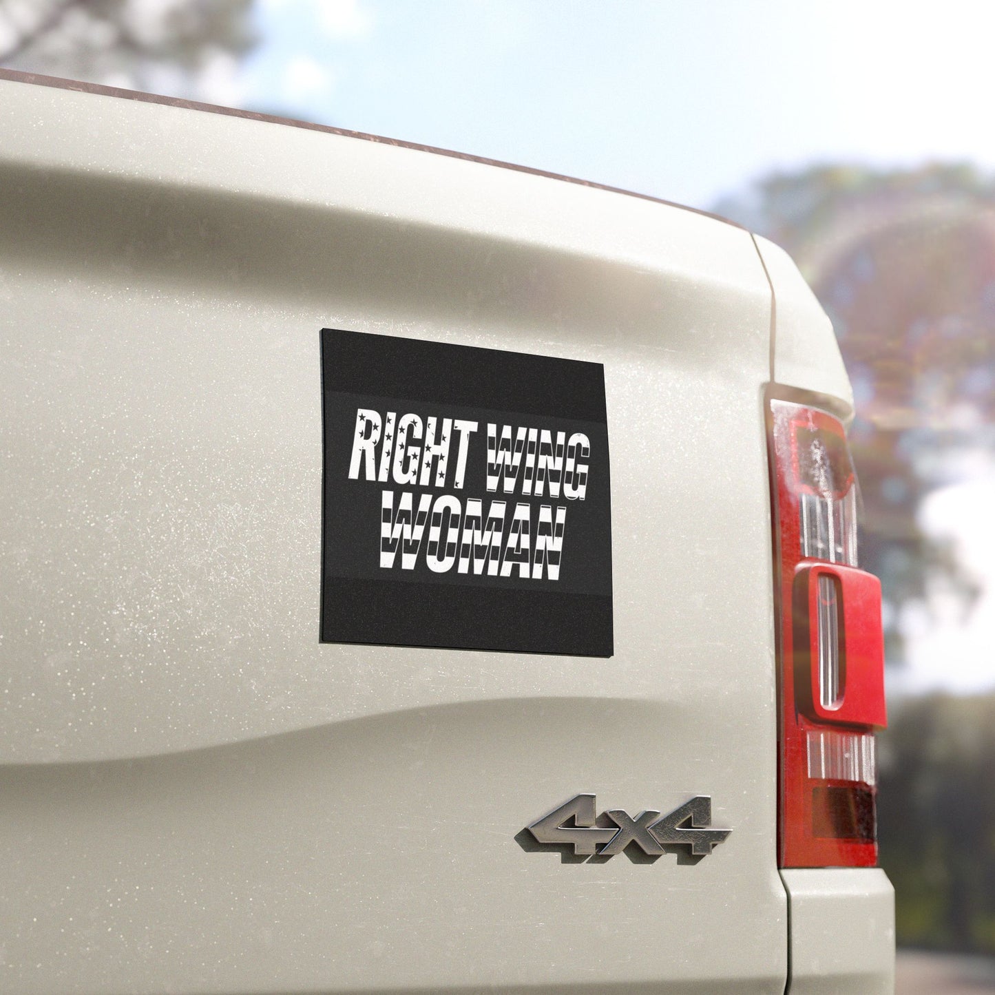 Right Wing Woman Car Magnet — Patriotic American Flag Political Magnet