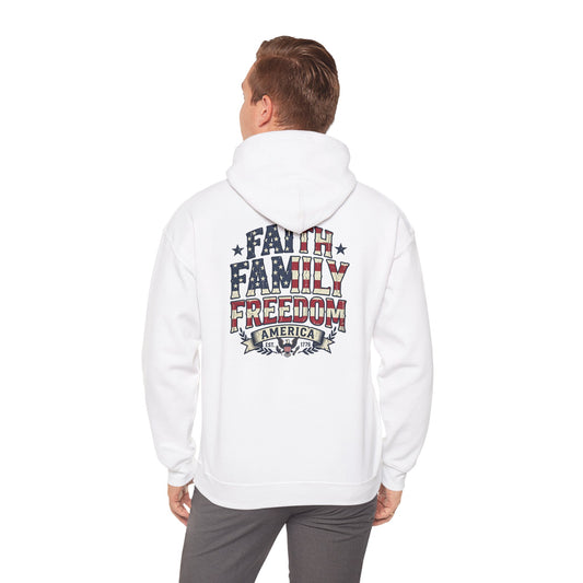 Patriotic Family Freedom Hoodie – American Flag Vintage Graphic