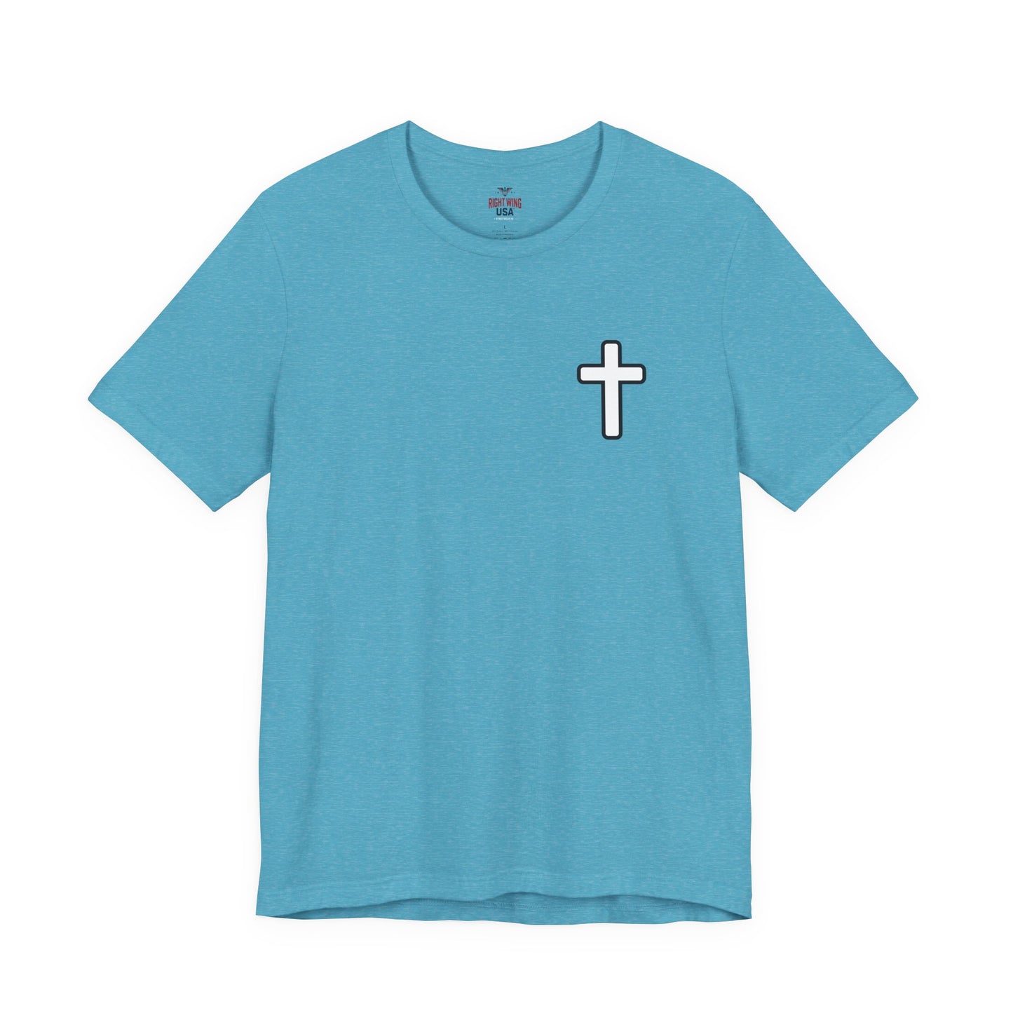 Faith Roots Family Fruits T‑Shirt — Cross Chest & Tree Back Graphic