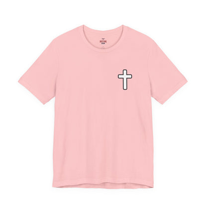 Faith Roots Family Fruits T‑Shirt — Cross Chest & Tree Back Graphic