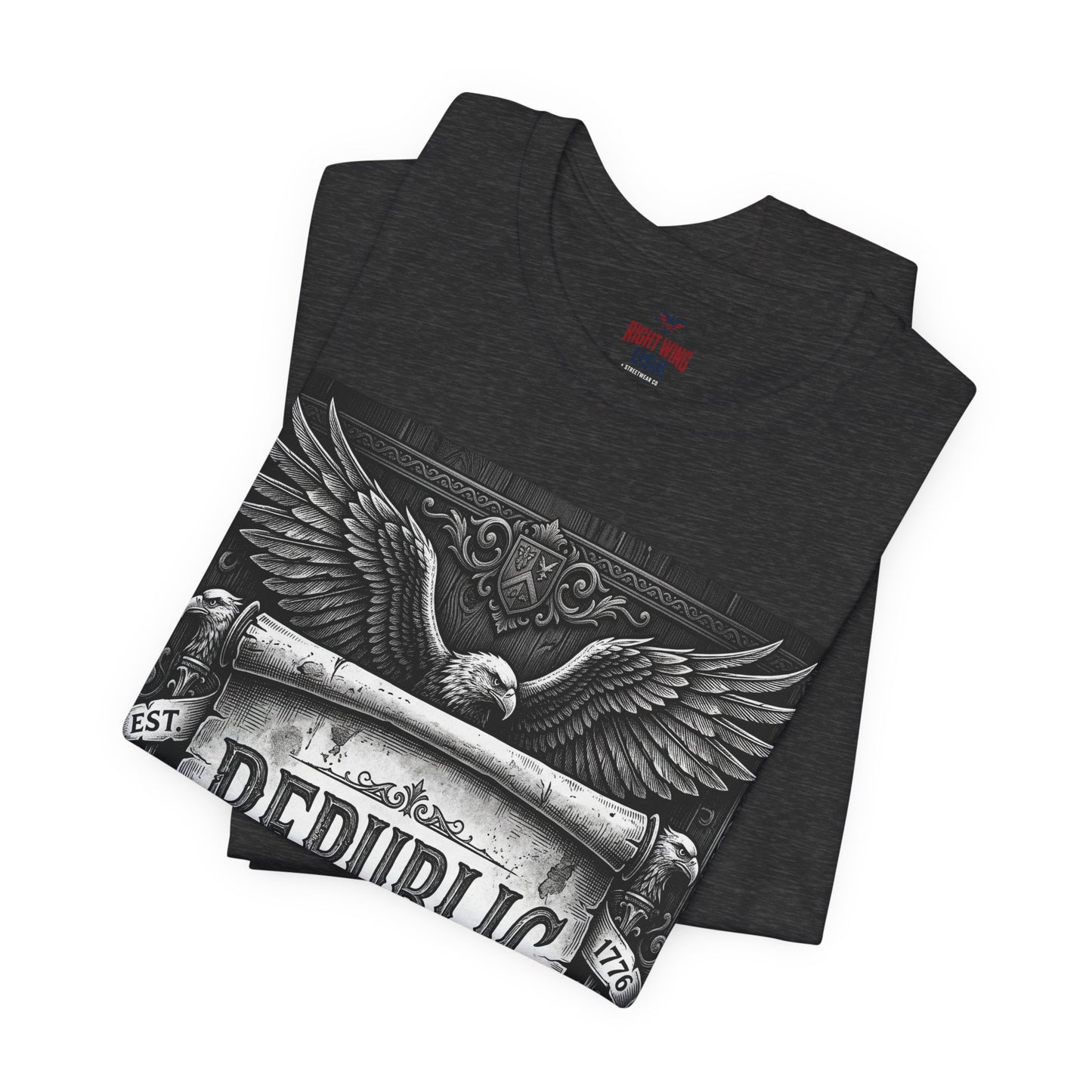 Republic Not a Democracy Graphic Tee — Patriotic Eagle Vintage T‑Shirt