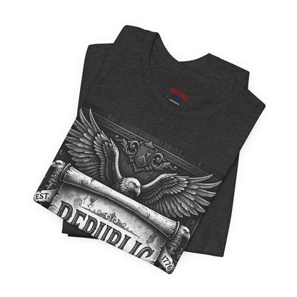 Republic Not a Democracy Graphic Tee — Patriotic Eagle Vintage T‑Shirt