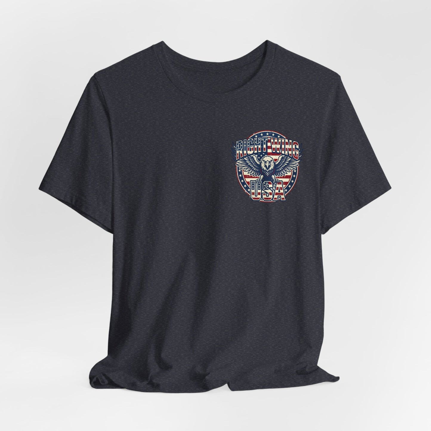 Professional Button Pusher Tee — Patriotic Eagle & Donkey Political Graphic Shirt