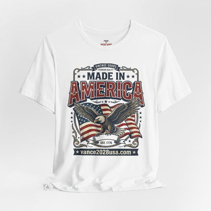Patriotic Cotton T-Shirt – Vintage Eagle & Flag