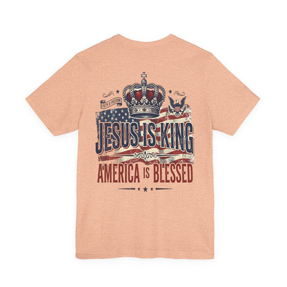 Jesus Is King Patriotic Christian T-Shirt