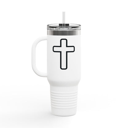 40oz Insulated Travel Mug — "Faith Over Fear" Inspirational Tumbler