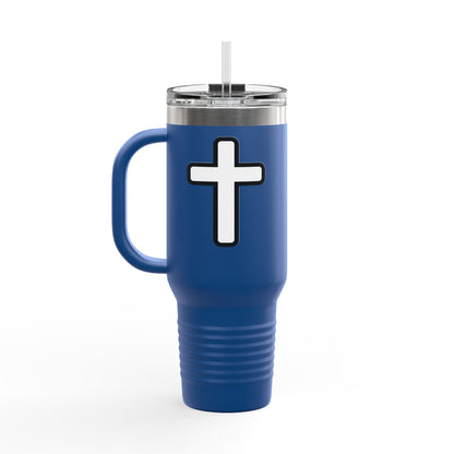 40oz Insulated Travel Mug — "Faith Over Fear" Inspirational Tumbler