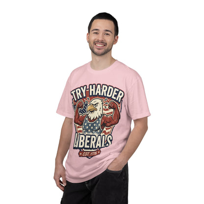 "Try Harder Liberals" T-Shirt — Patriotic Eagle Political Tee (Est. 1776)