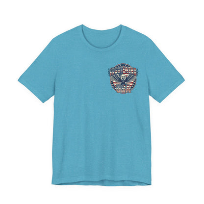 Professional Button Pusher Tee — Patriotic Eagle & Donkey Political Graphic Shirt