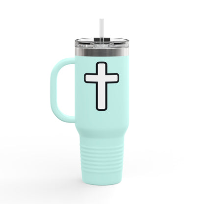40oz Insulated Travel Mug — "Faith Over Fear" Inspirational Tumbler