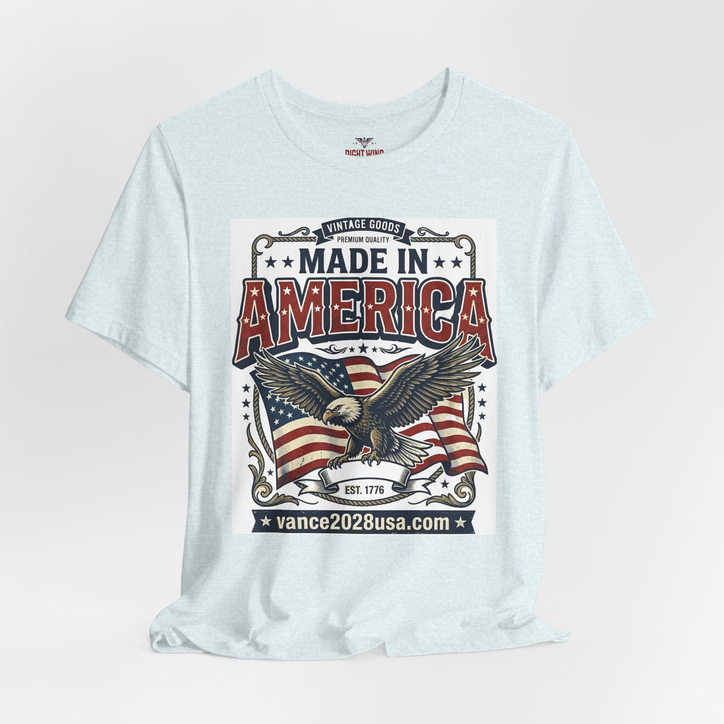 Patriotic Cotton T-Shirt – Vintage Eagle & Flag