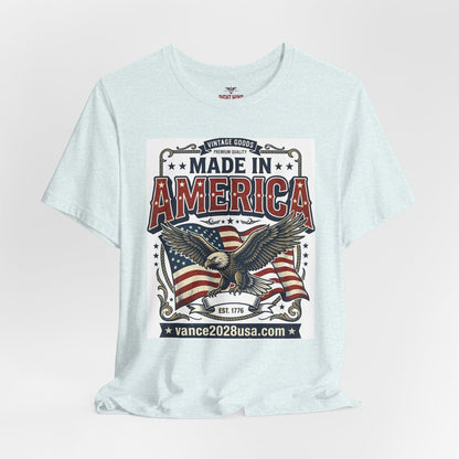 Patriotic Cotton T-Shirt – Vintage Eagle & Flag