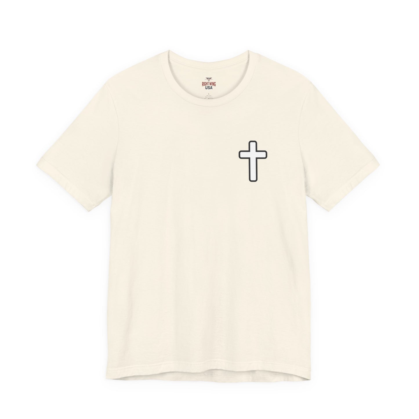 Faith Roots Family Fruits T‑Shirt — Cross Chest & Tree Back Graphic