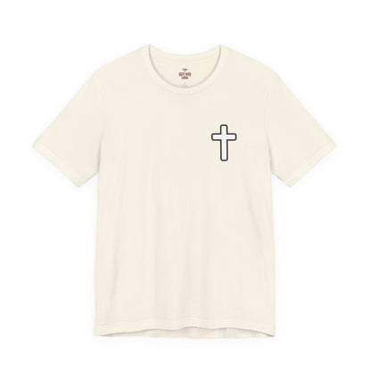Faith Roots Family Fruits T‑Shirt — Cross Chest & Tree Back Graphic