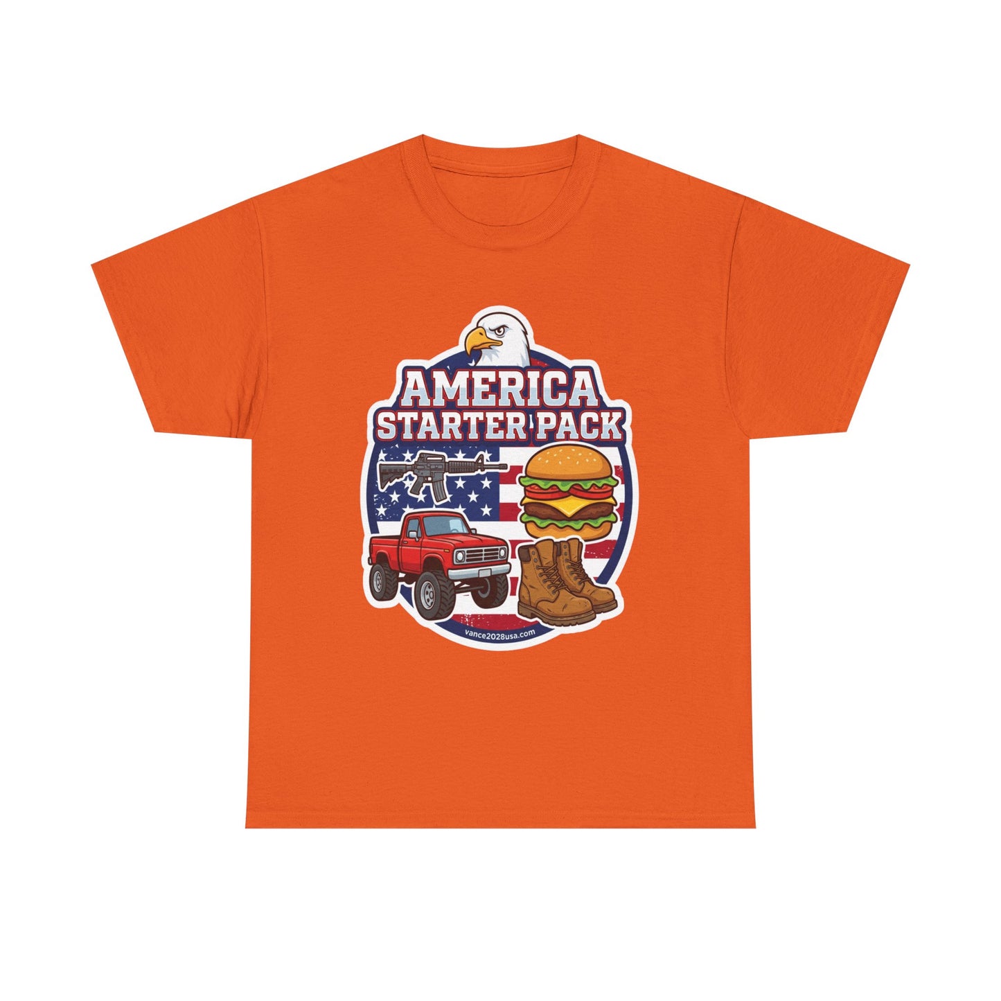 America Starter Pack T-Shirt — Patriotic Truck, Burger & Boots Tee